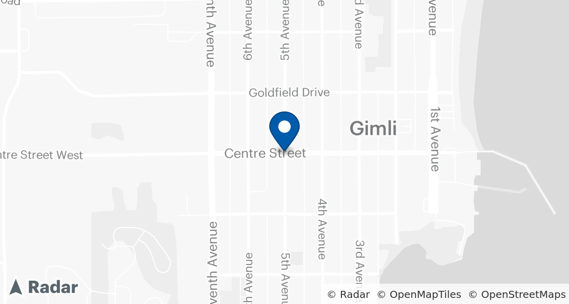 Map of Dairy Queen Location:: 64 Centre street, Gimli, MB, R0C1B0